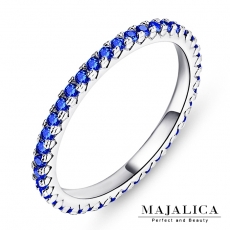 Majalica【KPR4001】925純銀飾「玩美」純銀戒指 線戒 混搭戒 不易掉鑽 J深藍 *單個價格* 附保證卡J深藍#4