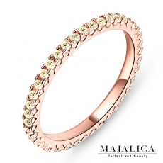 Majalica【KPR4002】925純銀飾「亮麗」純銀戒指 線戒 混搭戒 不易掉鑽 B黃鋯 *單個價格* 附保證卡