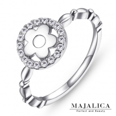 Majalica【KPR4008】925純銀飾「甜美花圈」純銀戒指尾戒 混搭 小花 不易掉鑽 銀色*單個價格*附保證卡銀色#6