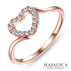 Majalica【KPR4005】925純銀飾「完美愛戀」純銀戒指 混搭戒 愛心 不易掉鑽 銀色 *單個價格* 附保證卡銀色#5