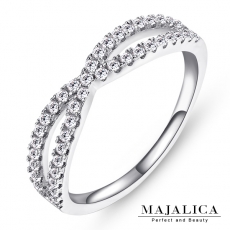 Majalica【KPR4016】925純銀飾「浪漫奇緣」純銀戒指尾戒 混搭 不易掉鑽 銀色*單個價格*附保證卡銀色#5