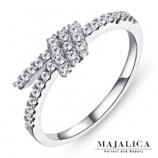 Majalica【KPR4011】925純銀飾「繫上歡樂」純銀戒指 混搭戒 不易掉鑽 銀色 *單個價格* 附保證卡銀色#4