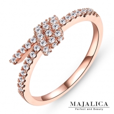Majalica【KPR4011】925純銀飾「繫上歡樂」純銀戒指 混搭戒 不易掉鑽 銀色 *單個價格* 附保證卡銀色#5