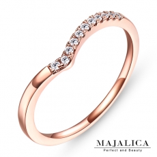 Majalica【KPR4017】925純銀飾「唯美依戀」純銀戒指線戒 混搭 不易掉鑽 銀色*單個價格*附保證卡銀色#7