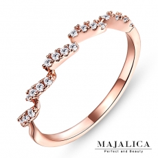 Majalica【KPR4013】925純銀飾「甜美約定」純銀戒指 混搭戒 不易掉鑽 玫金 *單個價格* 附保證卡