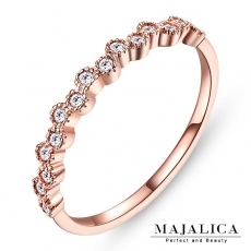Majalica【KPR4014】925純銀飾「甜蜜承諾」純銀戒指 混搭戒 不易掉鑽 金色 *單個價格* 附保證卡金色#6