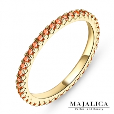 Majalica【KPR4003】925純銀飾「耀眼」純銀戒指 線戒 混搭戒 不易掉鑽 D橘鋯*單個價格* 附保證卡B黃鋯#7