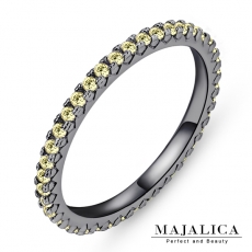 Majalica【KPR4004】925純銀飾「獨特」純銀戒指 線戒 混搭戒 不易掉鑽 B黃鋯*單個價格* 附保證卡B黃鋯#4