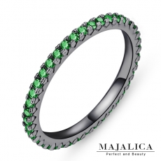 Majalica【KPR4004】925純銀飾「獨特」純銀戒指 線戒 混搭戒 不易掉鑽 H綠鋯*單個價格* 附保證卡H綠鋯#6