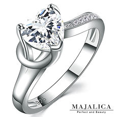 925純銀戒指 Majalica「心動戀曲」愛心 不易掉鑽 鋯石 附保證卡 PR6009美圍#6