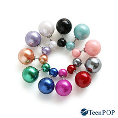 925純銀耳環 ATeenPOP 大力丸耳環 仿珍珠耳環 韓版耳環 抗過敏 彩色泡泡 一對價格 AGS6157