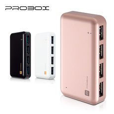 PROBOX 超速USB3.0 4埠 Hub集線器 (含電源轉換器)【VIP】玫瑰金