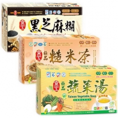 【京工】糙米茶/蔬菜湯/黑芝麻糊 任選三盒(共90包)
