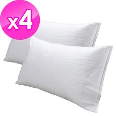 【法式寢飾花季】純品良織-細條紋信封式枕套X4件組