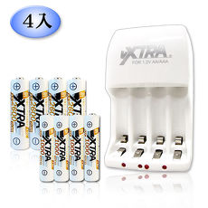 VXTRA 新經濟型2A大電流急速智能充電器+3號2600mAh低自放電池+4號高容量1000mAh低自放電池(各4顆入)