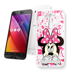 迪士尼授權正版ASUS Zenfone 2 Laser 5.5吋 ZE550KL 大頭背景系列透明軟式手機殼(摀嘴米妮)