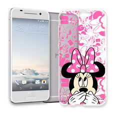 迪士尼授權正版 HTC Desire 650/530/626 大頭背景系列透明軟式手機殼(摀嘴米妮)