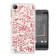 三麗鷗SANRIO正版授權 Hello Kitty HTC Desire 650/530/626 可共用 水鑽系列透明軟式手機殼(豹紋凱蒂)