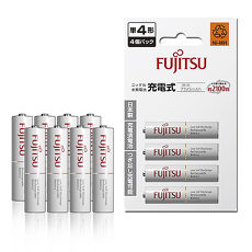 日本Fujitsu富士通 低自放電4號750mAh鎳氫充電電池 HR-4UTC (4號8入)