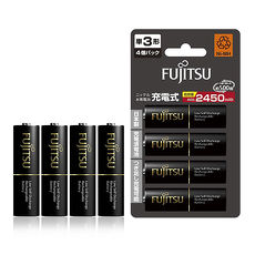【日本製】Fujitsu富士通 低自放電3號 2450mAh鎳氫充電電池 HR-3UTHC (3號4入)