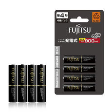 【日本製】Fujitsu富士通 低自放電4號 900mAh鎳氫充電電池 HR-4UTHC (4號4入)