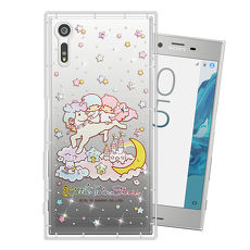 三麗鷗授權正版 雙子星仙子 KiKiLaLa SONY Xperia XZ 水鑽系列軟式手機殼(飛馬樂園)空壓氣墊款