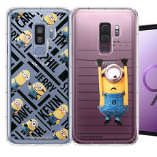 官方授權 Minions小小兵 三星 Samsung Galaxy S9+/S9 Plus 空壓安全手機殼(黑字/筆記本)黑字