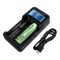 日本松下 NCR18650B 3350mAh認證版凸頭鋰電池+LCD液晶雙槽充電器 充電組