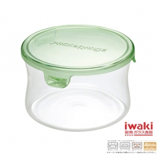 【iwaki】玻璃微波罐 490ml(圓型綠)