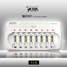 VXTRA LED智慧型4.8A大電流八入充電器充電組(內附4號充電電池8入)