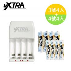 VXTRA 2A急速智能充電器+3號2600mAh低自放電池4入+4號1000mAh低自放電池4入