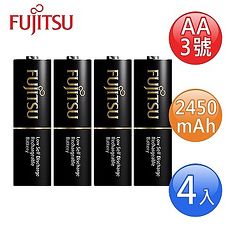 FUJITSU富士通 高容量低自放2450mAh充電電池(3號4入)