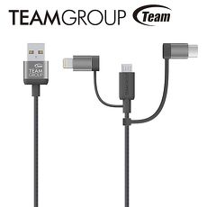 TEAM十銓科技 MFi認證 Lightning + USB Micro-B + Type-C 三合一傳輸充電線 TWC0C