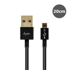 AVIER 20CM 撞色系USB 2.0 A TO MIRCO充電傳輸線 / MU2020P1綠