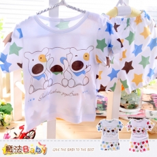 魔法Baby~嬰幼兒居家套裝~輕薄涼爽睡衣(藍.紅)~男女童裝~k35421