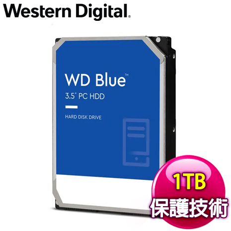 WD 威騰 Blue 1TB 3.5吋 SATA3藍標硬碟(WD10EZEX)