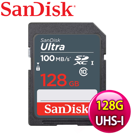 SanDisk 128GB Ultra SDXC C10 UHS-I 記憶卡(100MB/s)