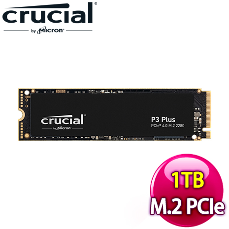 Micron 美光 Crucial P3 PLUS 1TB M.2 PCIe 4.0 SSD固態硬碟