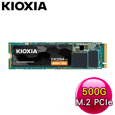 KIOXIA 鎧俠 EXCERIA G2 500G M.2 2280 PCIe NVMe Gen3x4 SSD (LRC20Z500GG8)