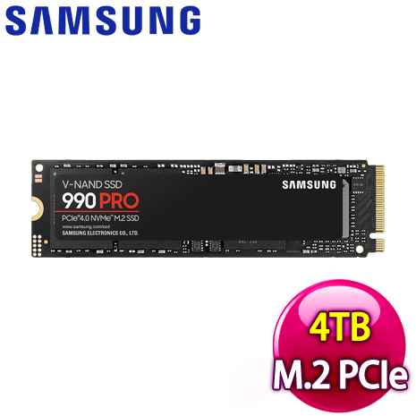 Samsung 三星 990 PRO 4TB NVMe M.2 2280 PCIe SSD(MZ-V9P4T0BW)