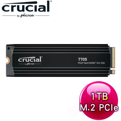 Micron 美光 Crucial T705 1TB PCIe 5.0 NVMe SSD《附散熱片》