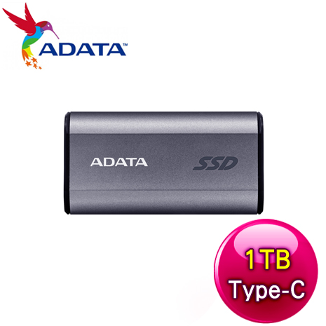 ADATA 威剛 SC750 1T Type-C 外接SSD《鈦灰 》