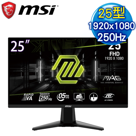 MSI 微星 MAG 255XFV 25型 250Hz VA 電競螢幕