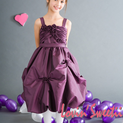 【Lovin’ Sweetii】甜心小公主無袖拋裙童洋裝限量款-銀灰色~4Y