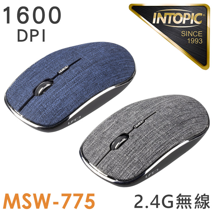 INTOPIC 廣鼎 2.4GHz飛碟無線光學鼠(MSW-775)灰色