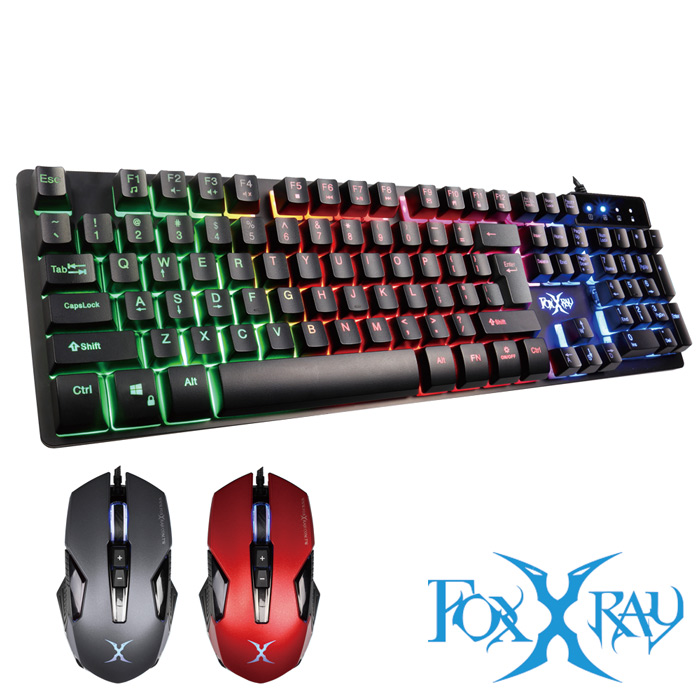 FOXXRAY 電競鍵盤+滑鼠(炫光超值組)(APP搶購)滑鼠-紅色