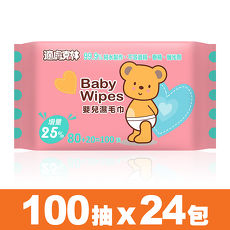 【適膚克林】嬰兒濕巾/濕紙巾80+20抽X24包入