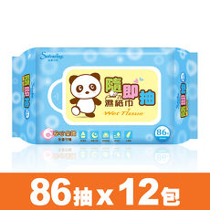 【適膚克林】隨即抽濕紙巾86抽/包X12包入