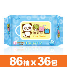 【適膚克林】隨即抽濕紙巾86抽/包X36包入