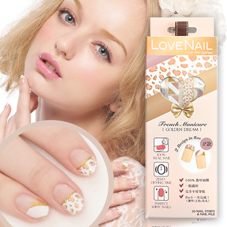 LOVE NAIL法式指甲油貼- 金絲幻想